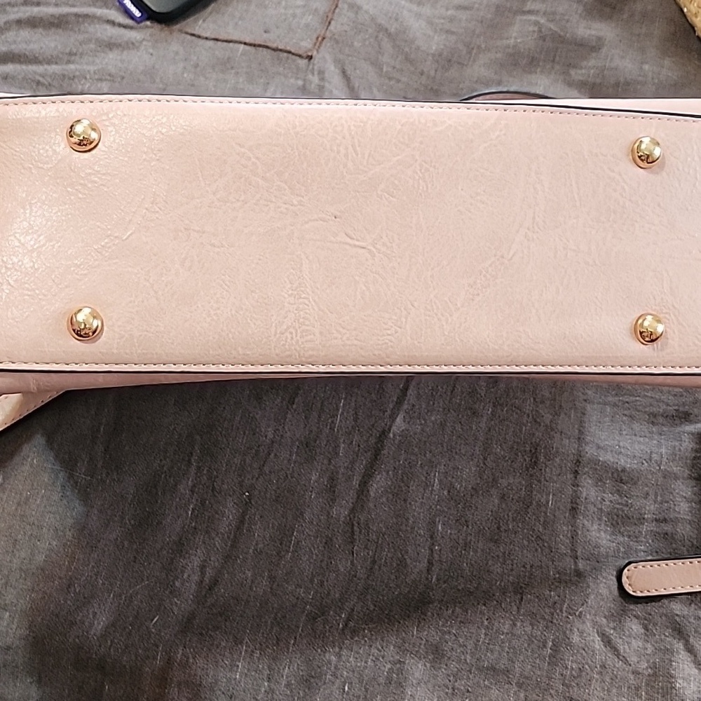 NWOT Womens Pink Shoulder Bag with Shearling Trim - Picture 5 of 6